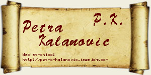 Petra Kalanović vizit kartica